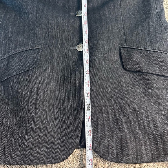 Lauren Ralph Lauren Equestrian Herringbone Wool blazer 10 gray preppy old money - Picture 11 of 13